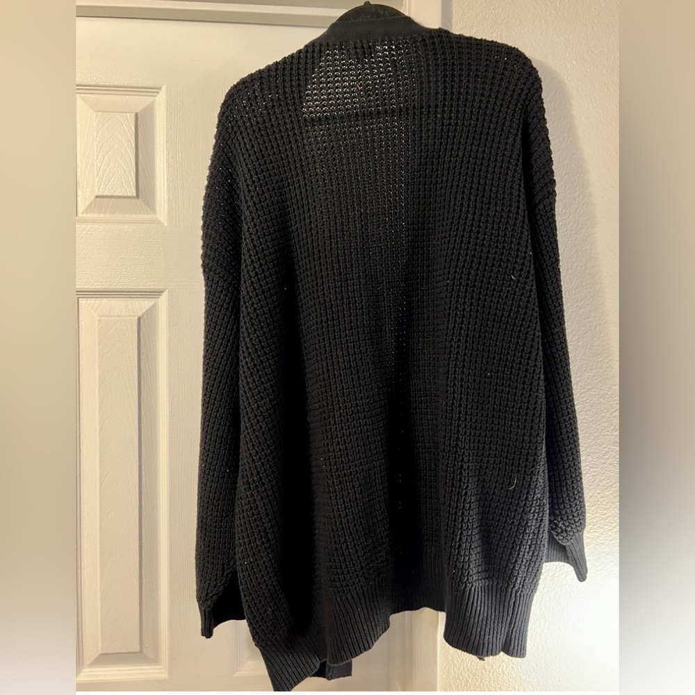 NWOT QUALFORT Open Weave Cardigan Sweater Size 3 XLarge